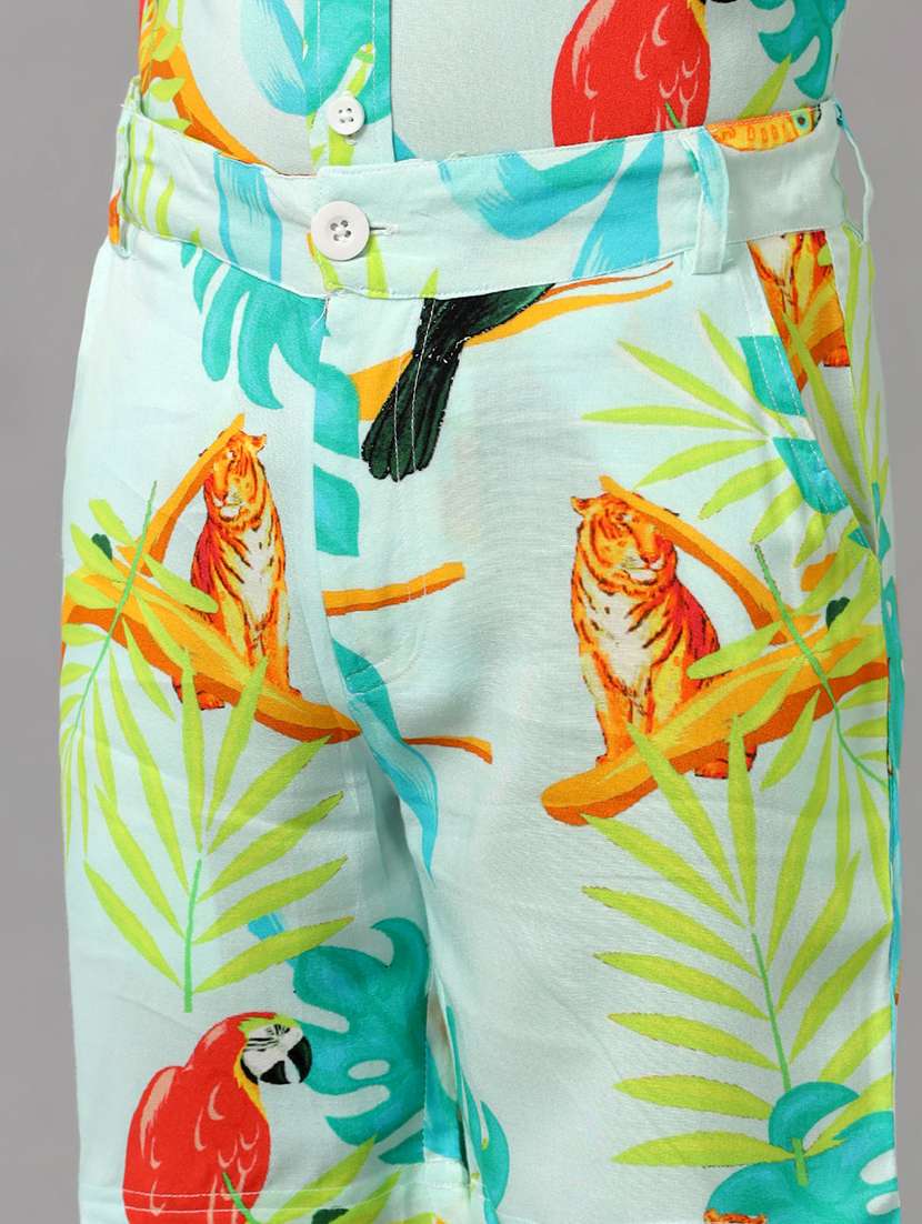 boys printed shirt & shorts co-ord set - 22070983 - Standard Image - 5