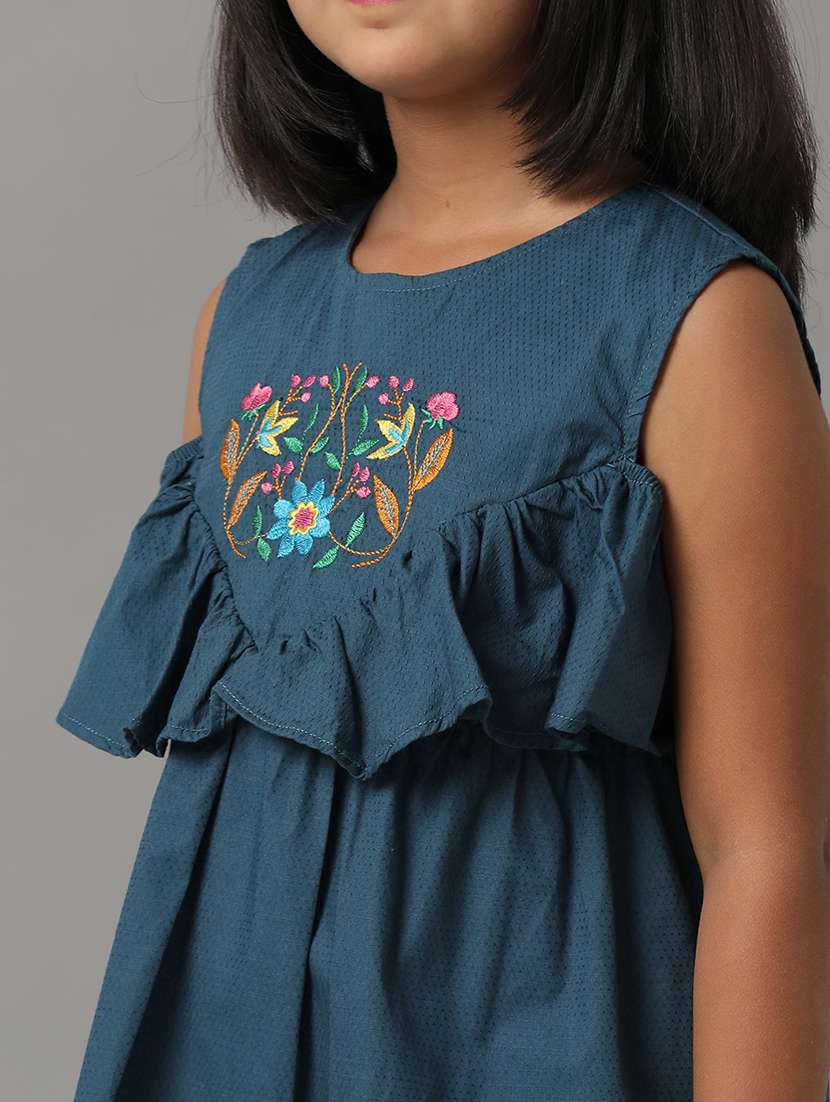 girls embroidered sleeveless fit & flare dress - 22071050 -  Standard Image - 3