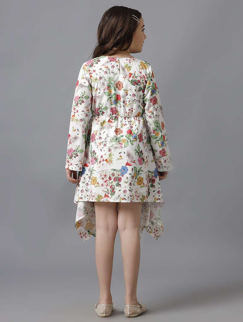 girls printed long sleeve asymmetric dress - 22071064 -  Standard Image - 3