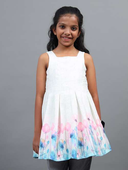 girls printed sleeveless fit & flare dress - 22071070 -  Standard Image - 0