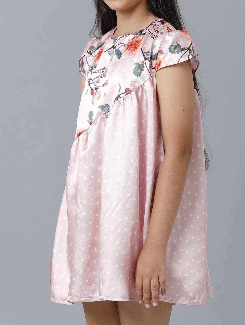 girls floral print puff sleeve fit & flare dress - 22071077 - Standard Image - 3