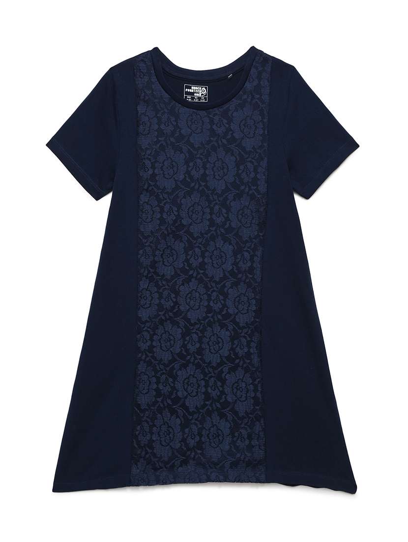 girls self designed short sleeve a-line dress