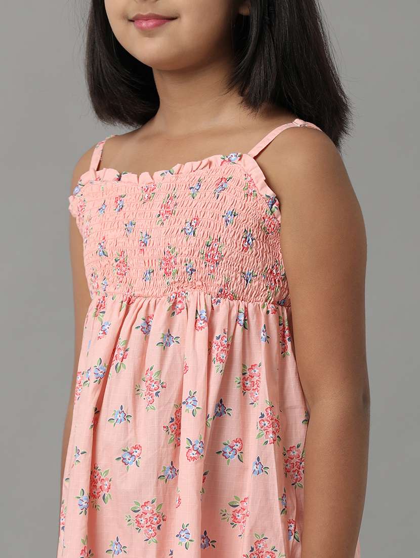 girls printed shoulder strap asymmetric dress - 22071080 -  Standard Image - 3