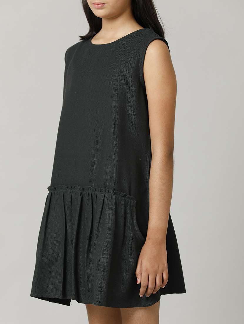 girls black solid sleeveless tiered dress - 22071090 - Standard Image - 3