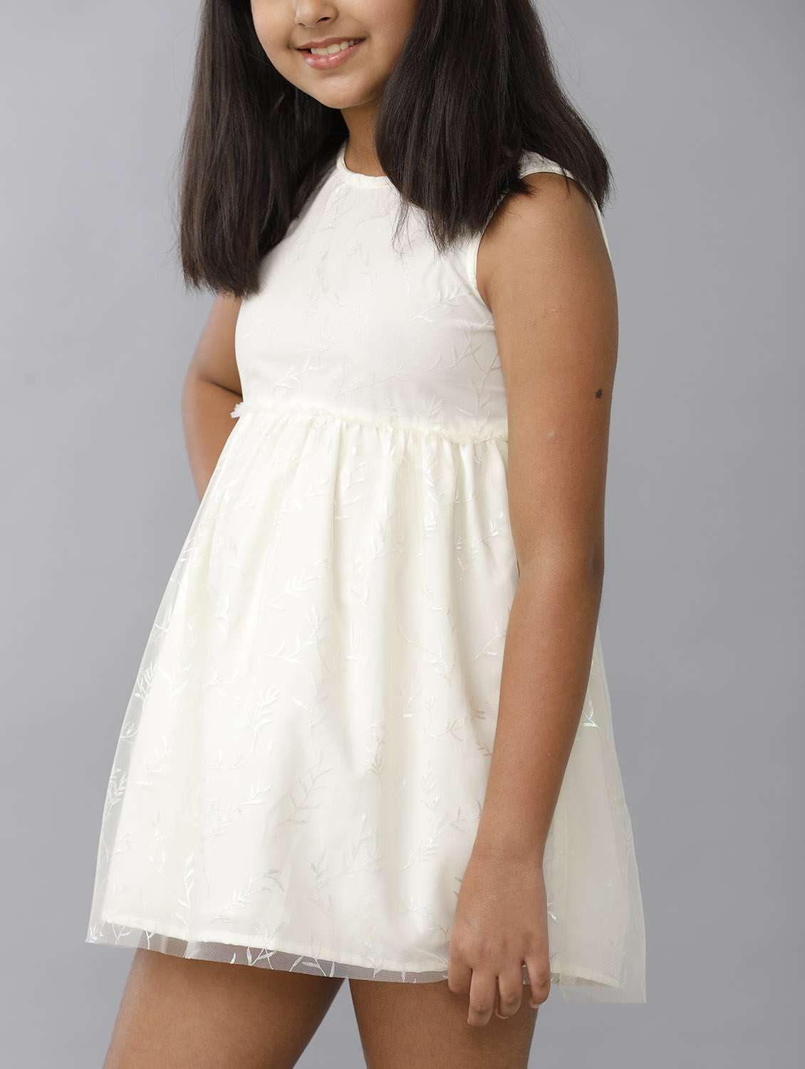 girls self designed sleeveless fit & flare dress - 22071093 -  Standard Image - 5