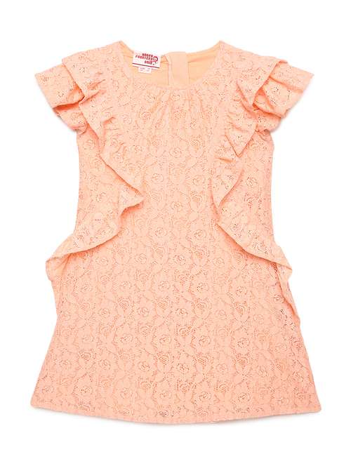 peach poplin fit & flare dress - 22071101 -  Standard Image - 0