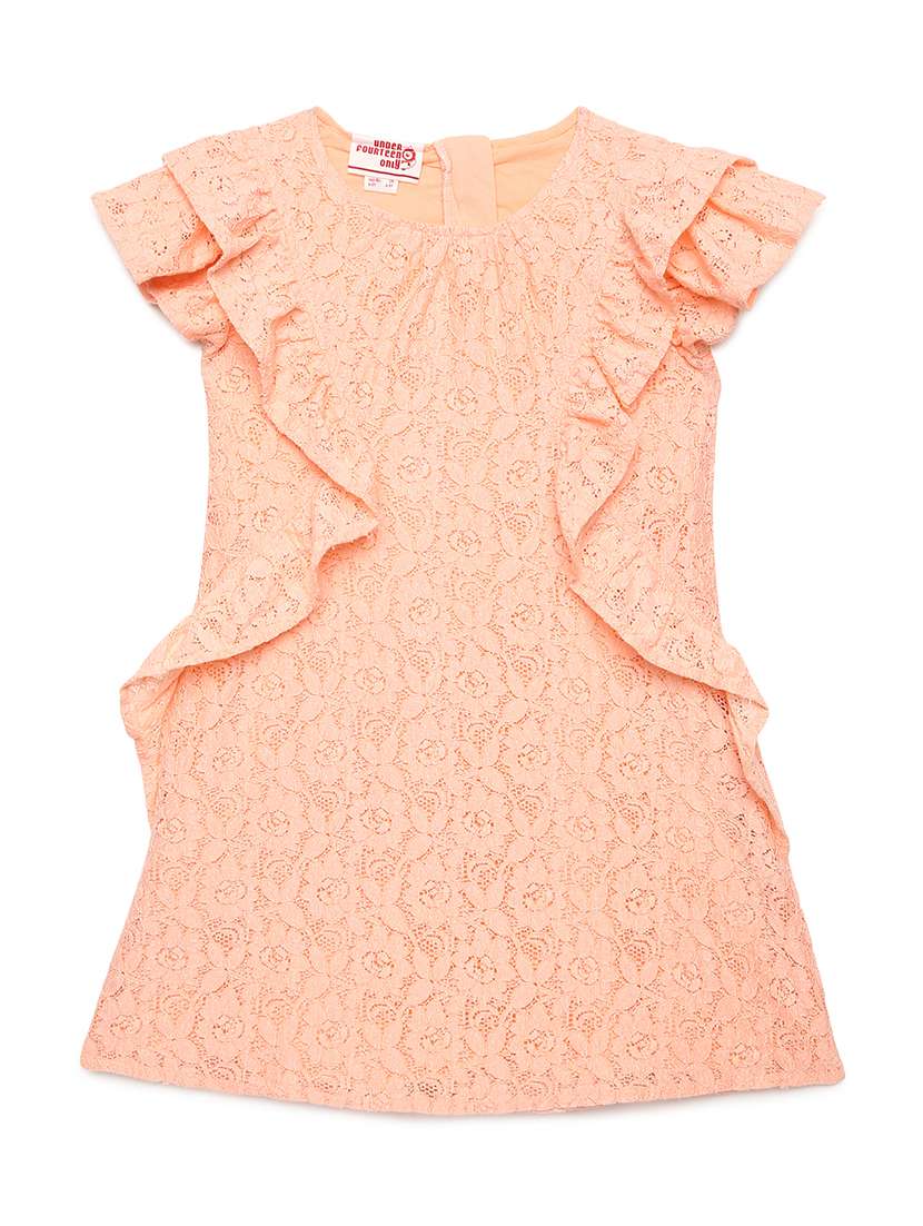 peach poplin fit & flare dress - 22071101 -  Zoom Image - 0