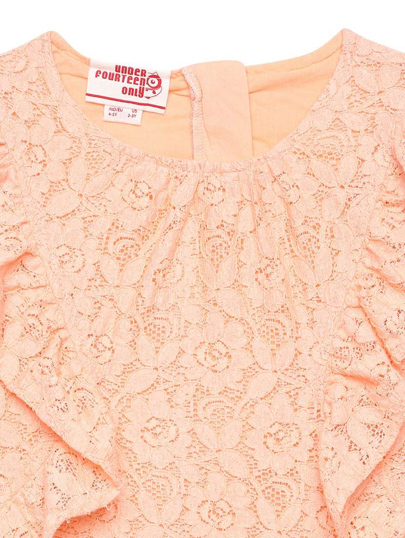 peach poplin fit & flare dress - 22071101 - Standard Image - 3