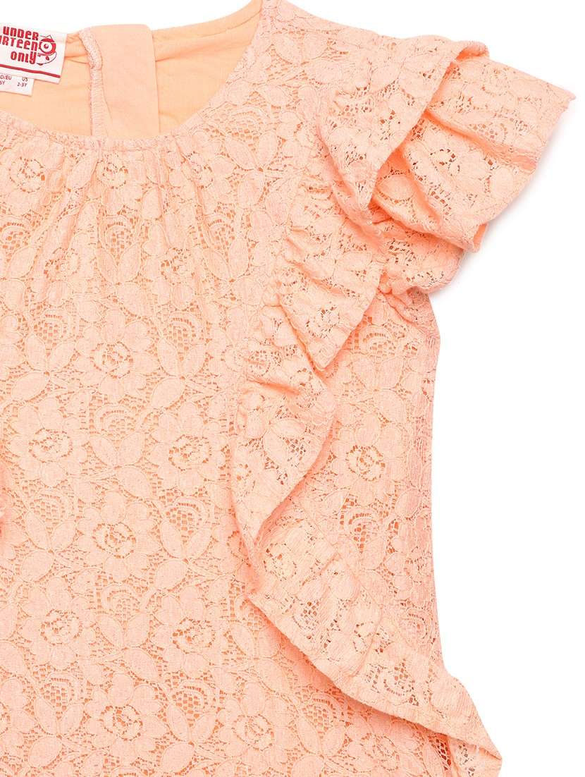 peach poplin fit & flare dress - 22071101 - Standard Image - 5