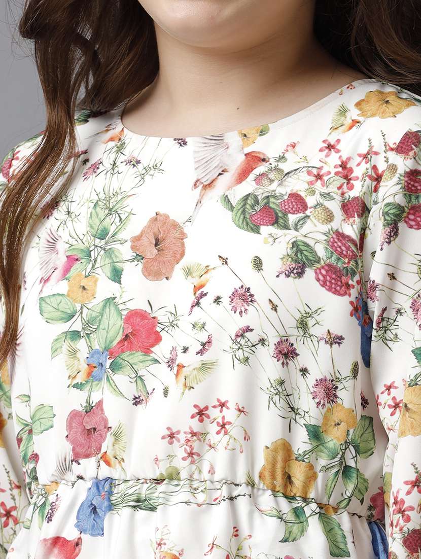 girls printed long sleeve asymmetric dress - 22071107 - Standard Image - 5