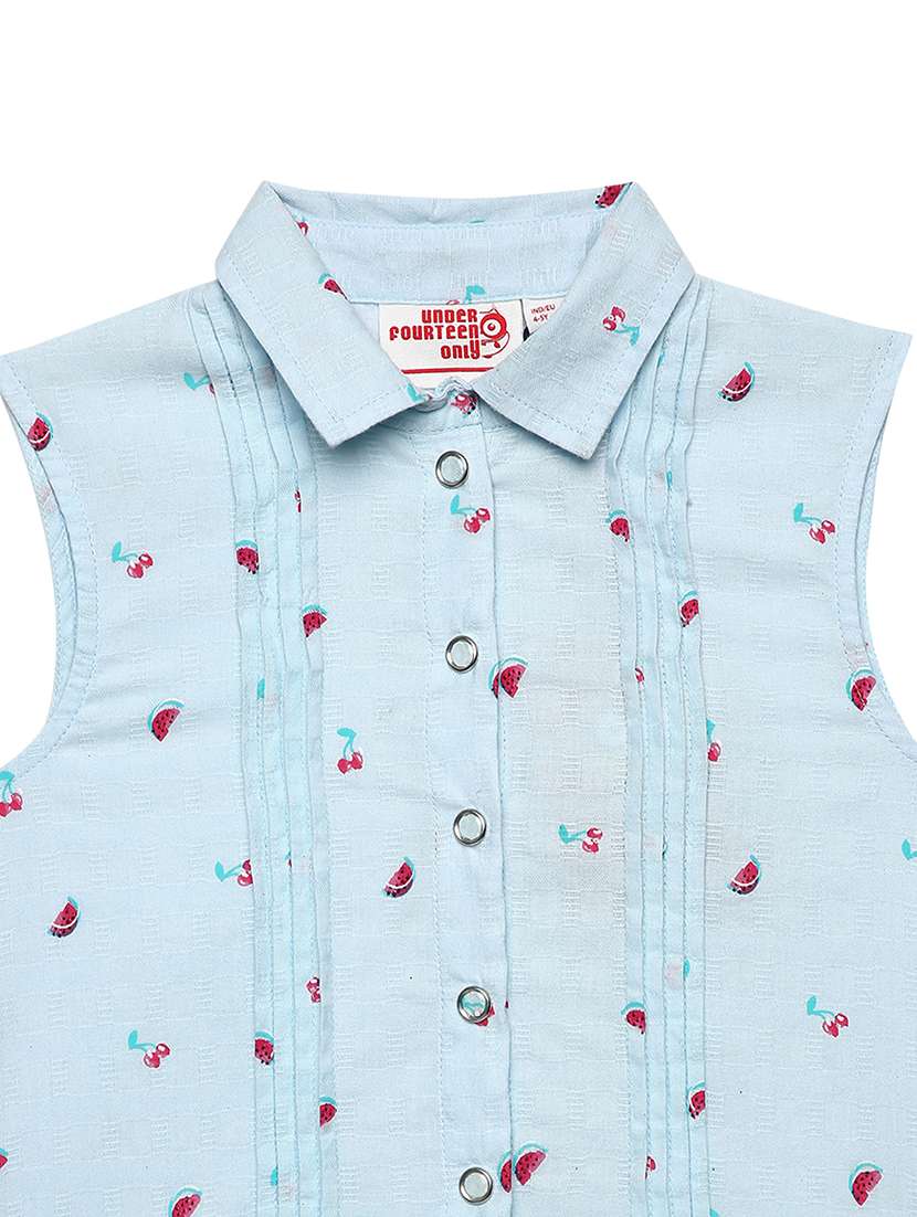 girls printed collared sleeveless ruffle dress - 22071116 -  Standard Image - 3