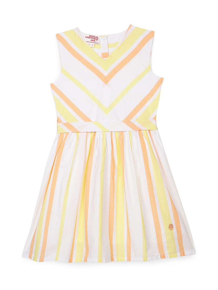girls striped sleeveless it & flare dress - 22071123 - Zoom Image - 0