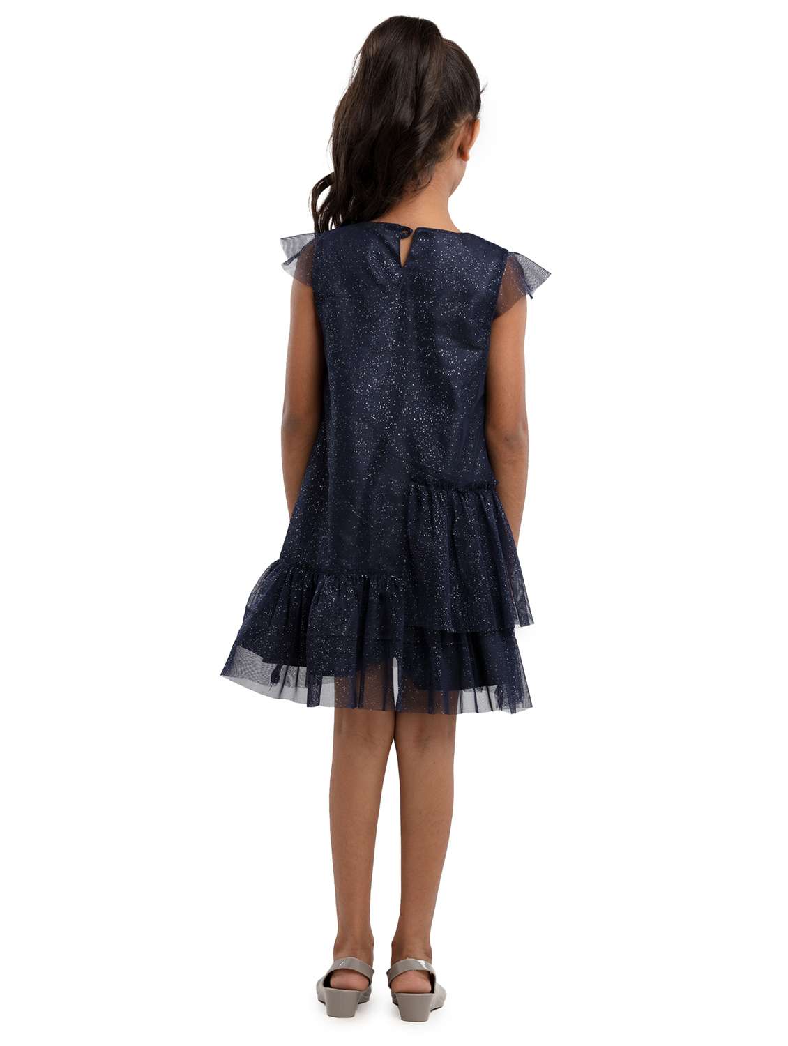 girls self designed sleeveless tiered dress - 22071129 - Standard Image - 3