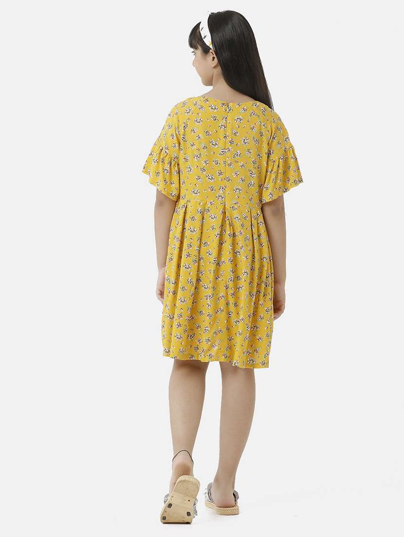 girls printed bell sleeve fit & flare dress - 22071130 - Standard Image - 3