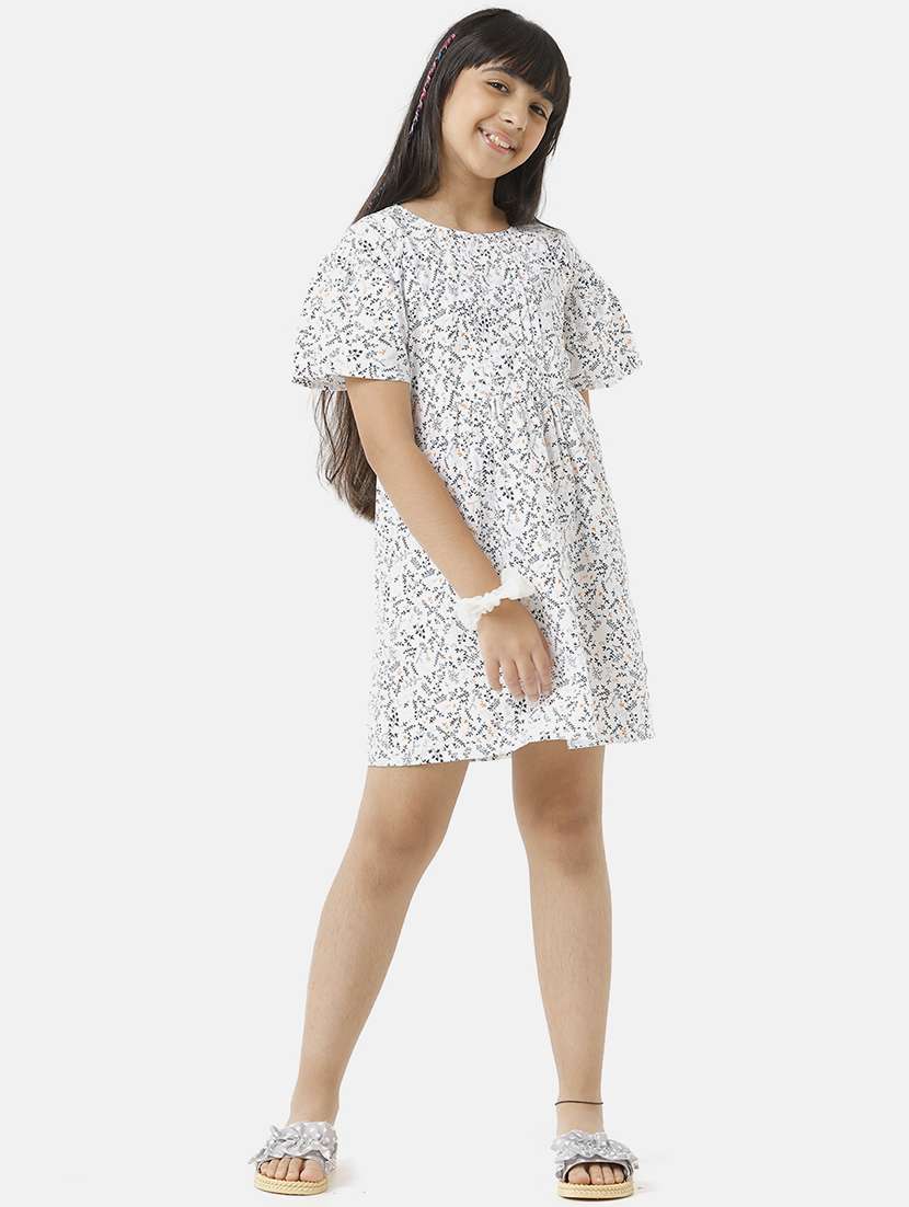 girls printed short sleeve fit & flare dress - 22071133 -  Standard Image - 3