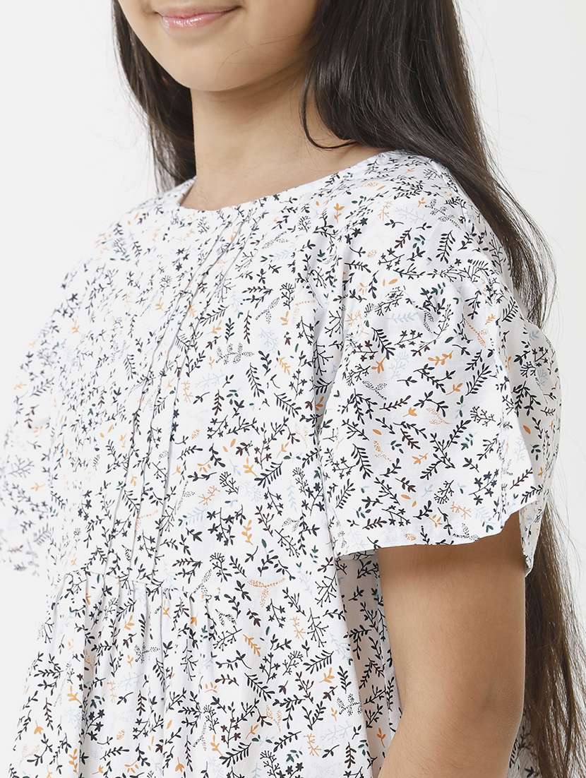 girls printed short sleeve fit & flare dress - 22071133 -  Standard Image - 5