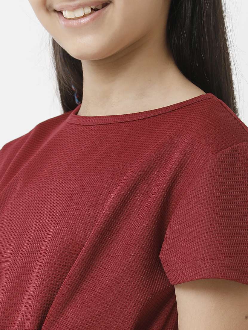 girls solid short sleeve fit & flare dress - 22071136 -  Standard Image - 5