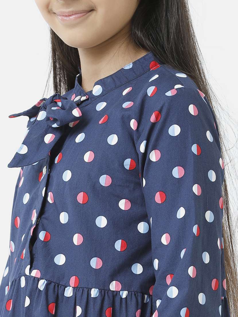 girls polka doted long sleeve tiered dress  - 22071138 -  Standard Image - 5