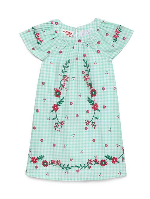 girls checkered short sleeve a-line dress - 22071162 -  Standard Image - 0