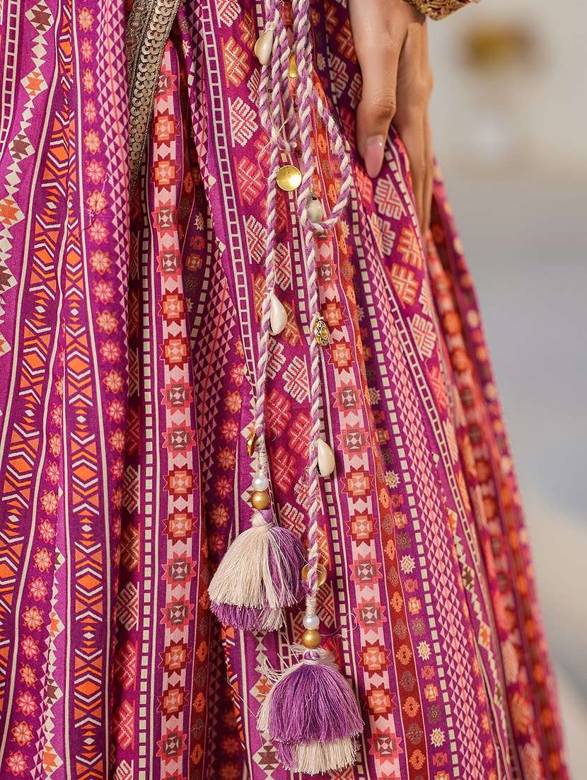 women printed long sleeve anarkali ethnic gown - 22071182 - Standard Image - 5