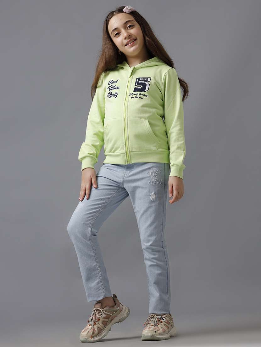 girls printed long sleeve hooded regular jacket - 22071204 - Standard Image - 3