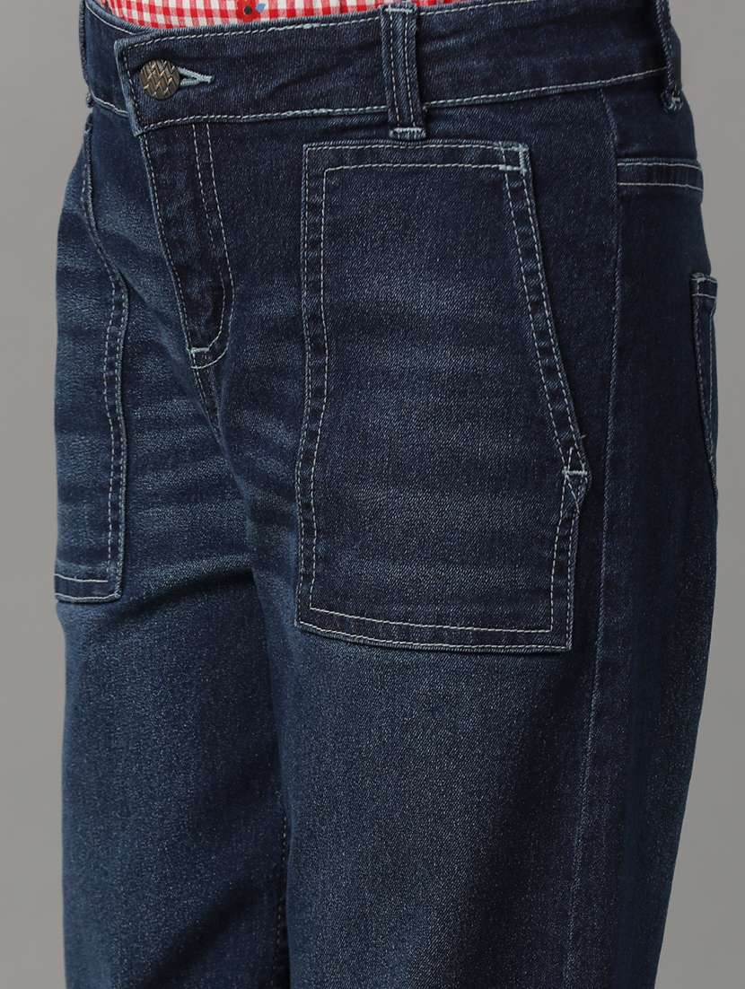 girls solid mid rise wide leg jeans - 22071234 -  Standard Image - 3