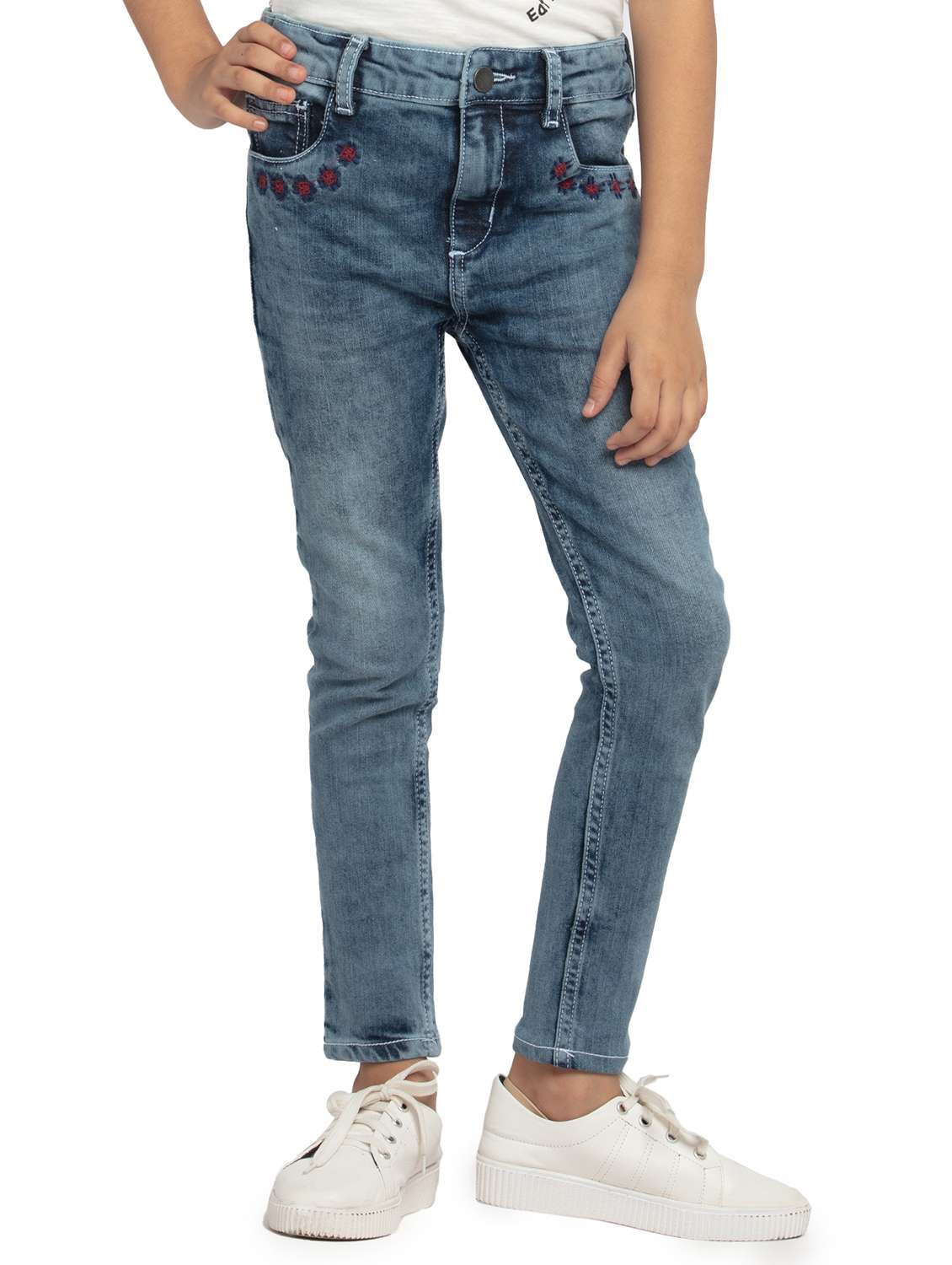girls solid mid rise skinny jean - 22071236 -  Zoom Image - 0