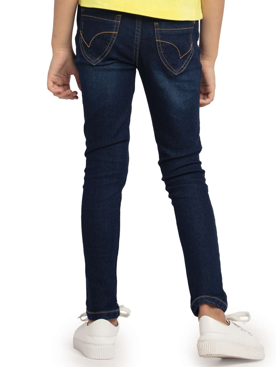 girls solid mid rise slim fit jean - 22071238 -  Standard Image - 3