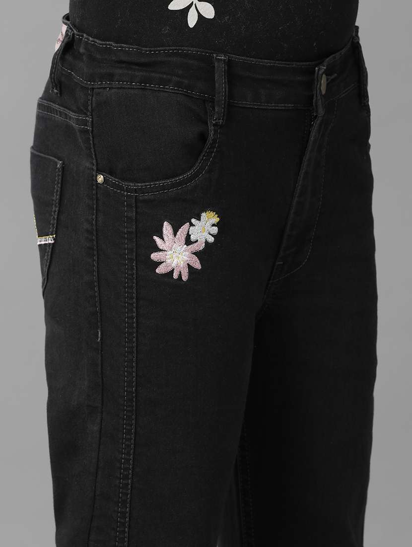 girls solid mid rise slim fit jean - 22071245 -  Standard Image - 3