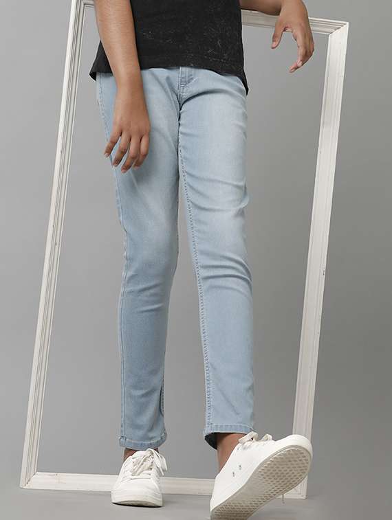 girls solid mid rise slim fit jean - 22071246 - Zoom Image - 0