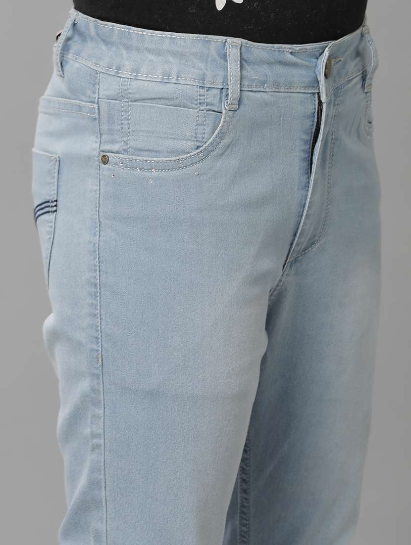 girls solid mid rise slim fit jean - 22071246 - Standard Image - 3