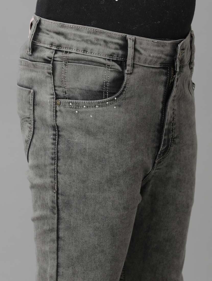 girls solid mid rise slim fit jean - 22071247 -  Standard Image - 3