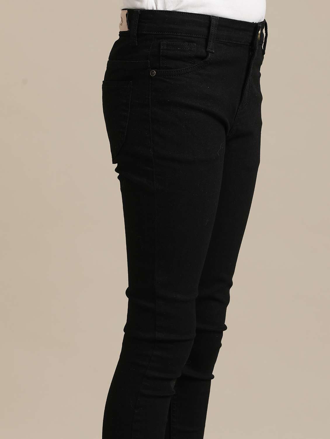 girls solid mid rise slim fit jean - 22071250 - Standard Image - 3
