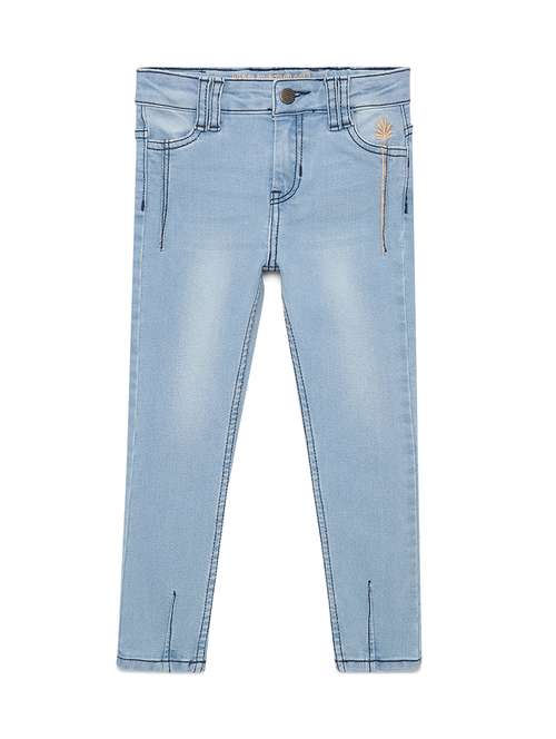 girls solid mid rise slim fit jean - 22071263 -  Standard Image - 0