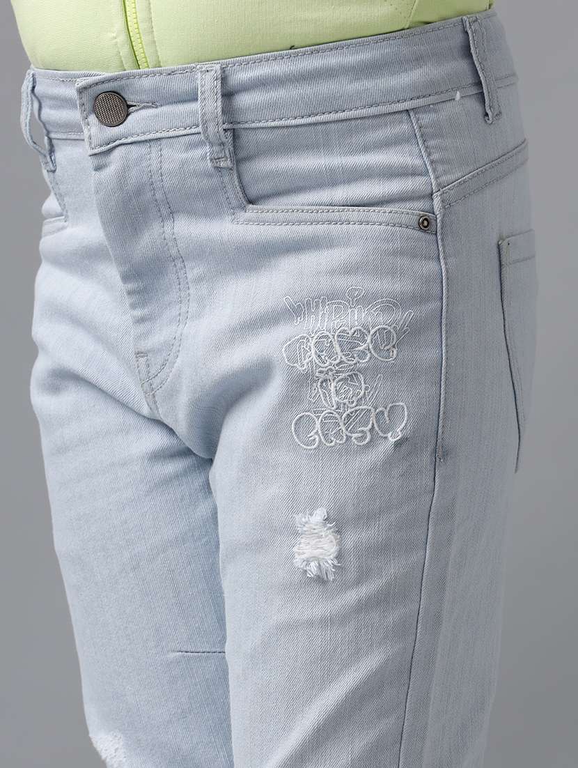 girls solid mid rise slim fit jean - 22071279 - Standard Image - 3