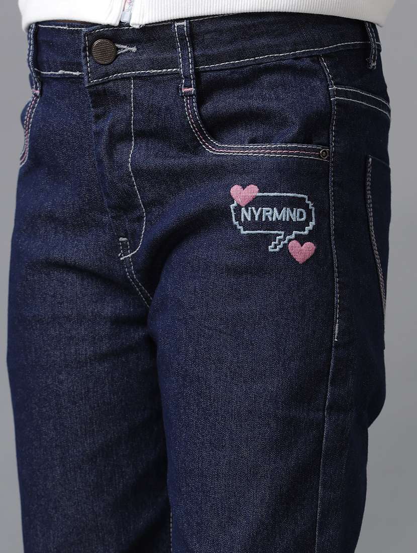 girls solid mid rise straight fit jean - 22071281 -  Standard Image - 3