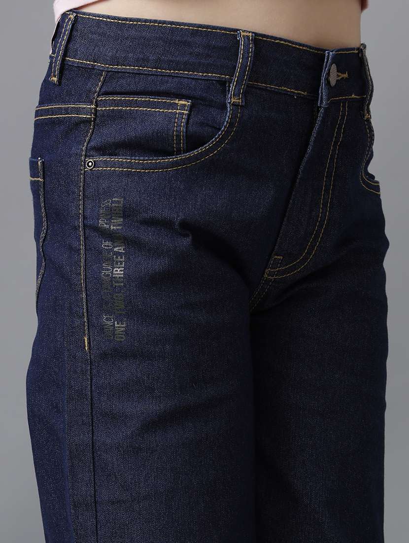 girls solid mid rise wide leg jeans - 22071282 - Standard Image - 3
