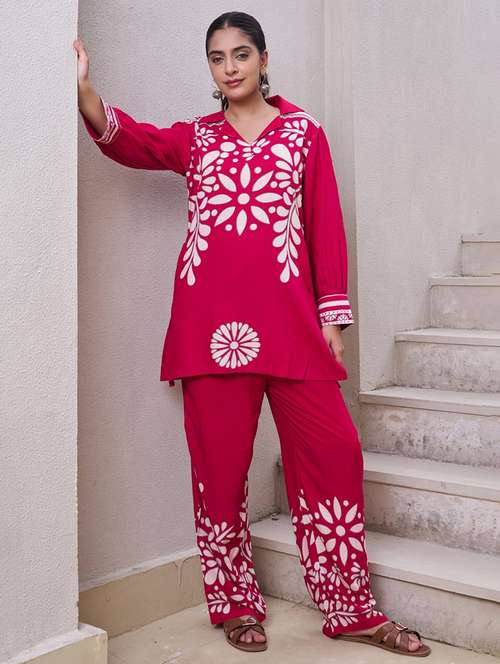 women printed long sleeve ethnic co-ord set - 22071294 -  Standard Image - 0