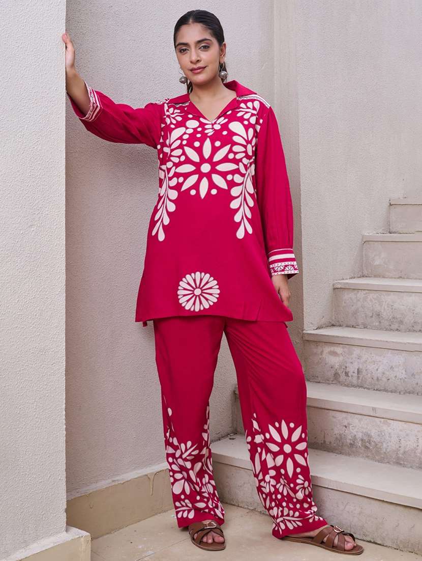 women printed long sleeve ethnic co-ord set - 22071294 -  Zoom Image - 0
