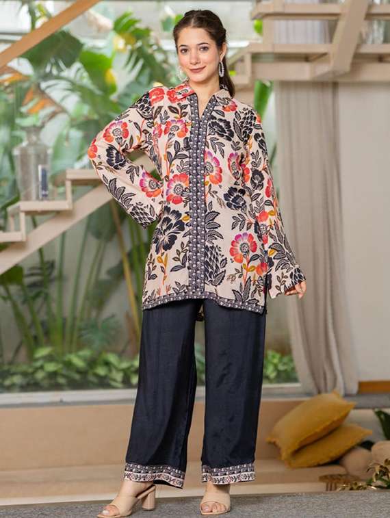 women printed long sleeve ethnic co-ord set - 22071296 -  Zoom Image - 0