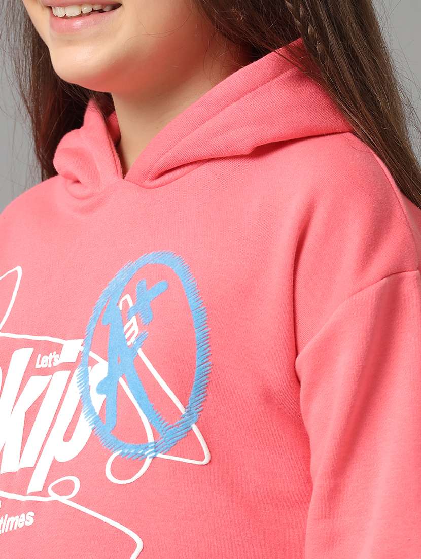girls printed long sleeve hooded sweatshirt - 22071366 -  Standard Image - 3