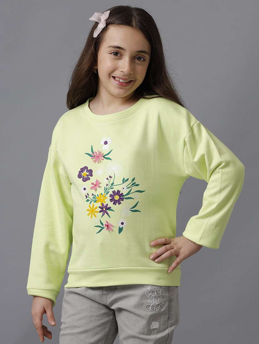 girls printed long sleeve sweatshirt