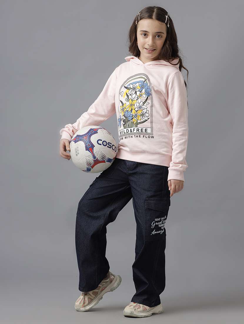 girls printed long sleeve hooded sweatshirt - 22071368 -  Standard Image - 3