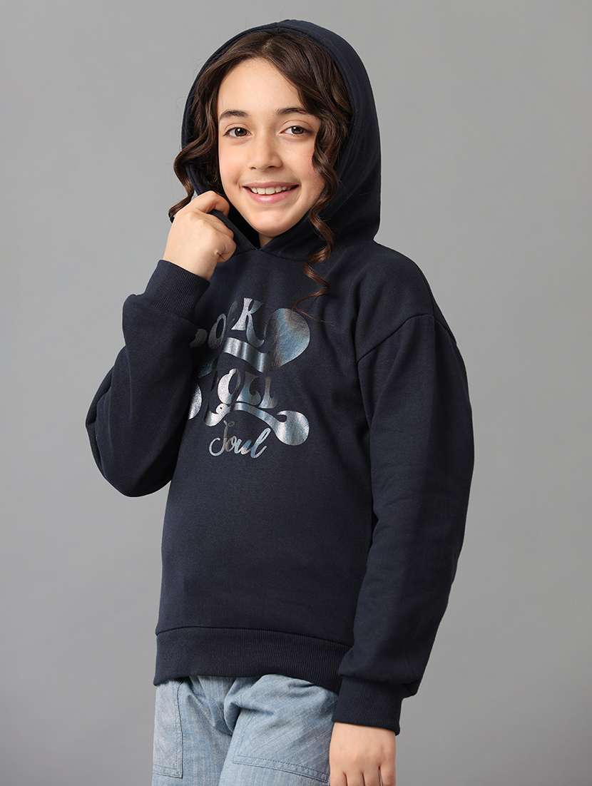 girls printed long sleeve hooded sweatshirt - 22071369 -  Standard Image - 3
