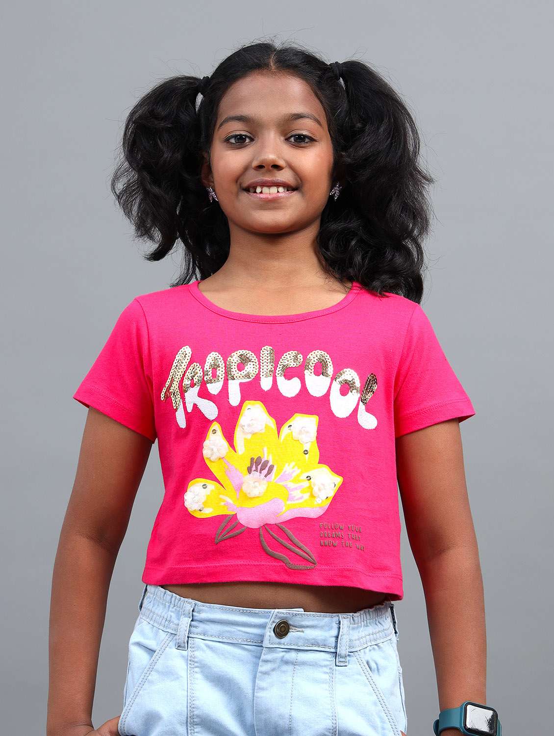 girls printed short sleeve regular fit tee