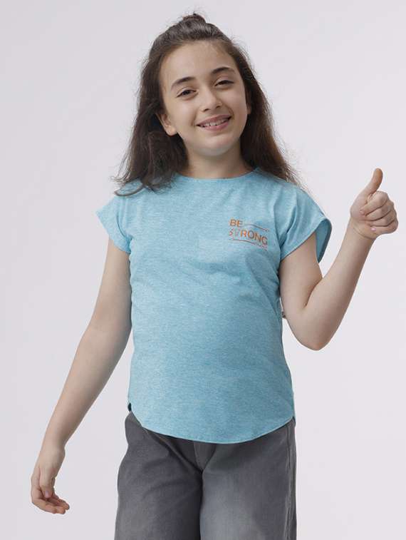 girls solid short sleeve regular fit tee