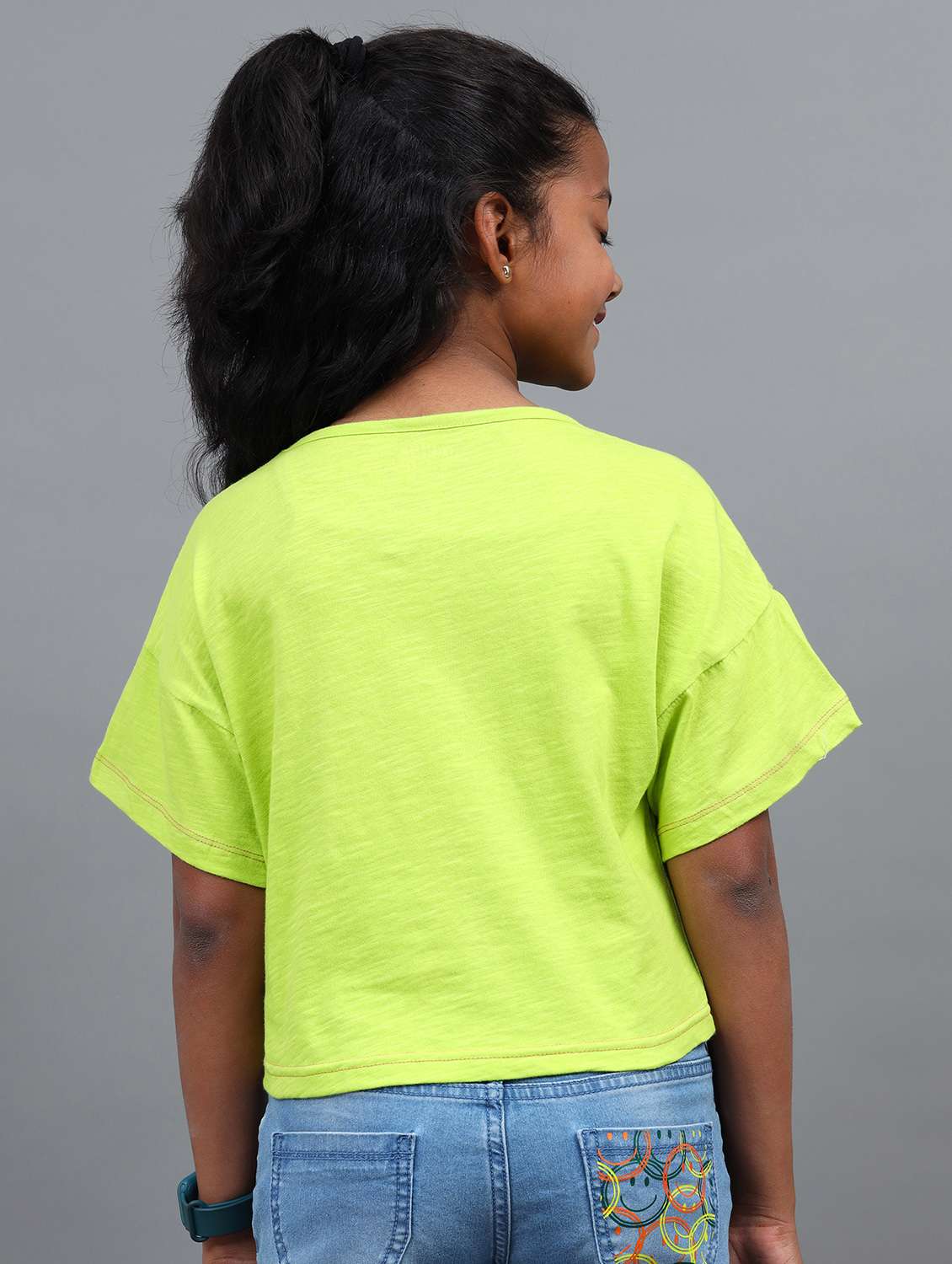 girls printed short sleeve regular fit crop tee - 22071391 -  Standard Image - 3