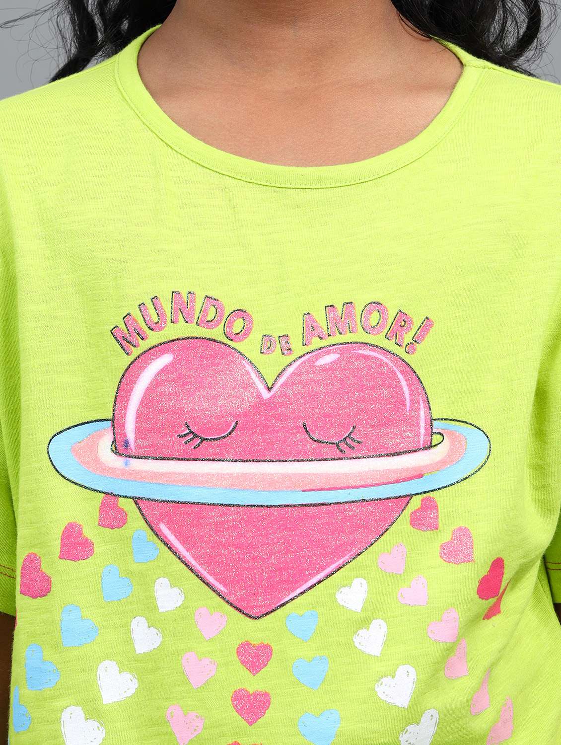 girls printed short sleeve regular fit crop tee - 22071391 -  Standard Image - 5