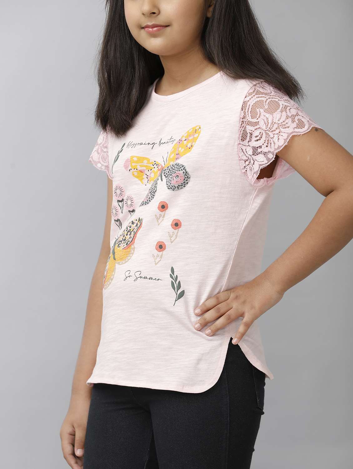 girls printed short sleeve regular fit tee - 22071397 -  Standard Image - 5