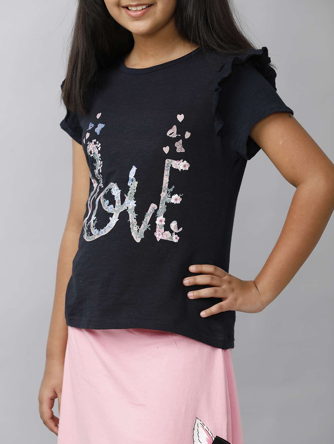 girls printed short sleeve regular fit tee - 22071399 -  Standard Image - 5